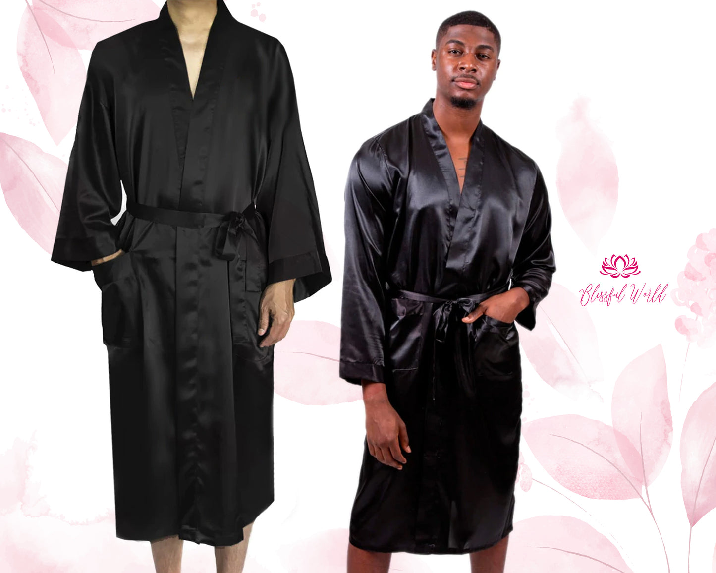 Customized Men's Robes Custom Groom Robe Groomsmen Custom Robe Personalized Robes Custom Robe Kimono Robes Satin Robe Men Robes
