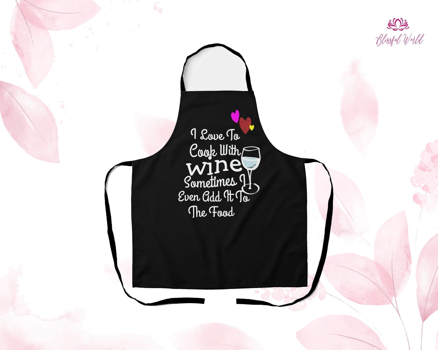 Personalized Floral Design Apron, Mother’s Day Gift, Kitchen Apron with Pocket, Gift For Her, Personalized Gift Mom, Apron for Mom