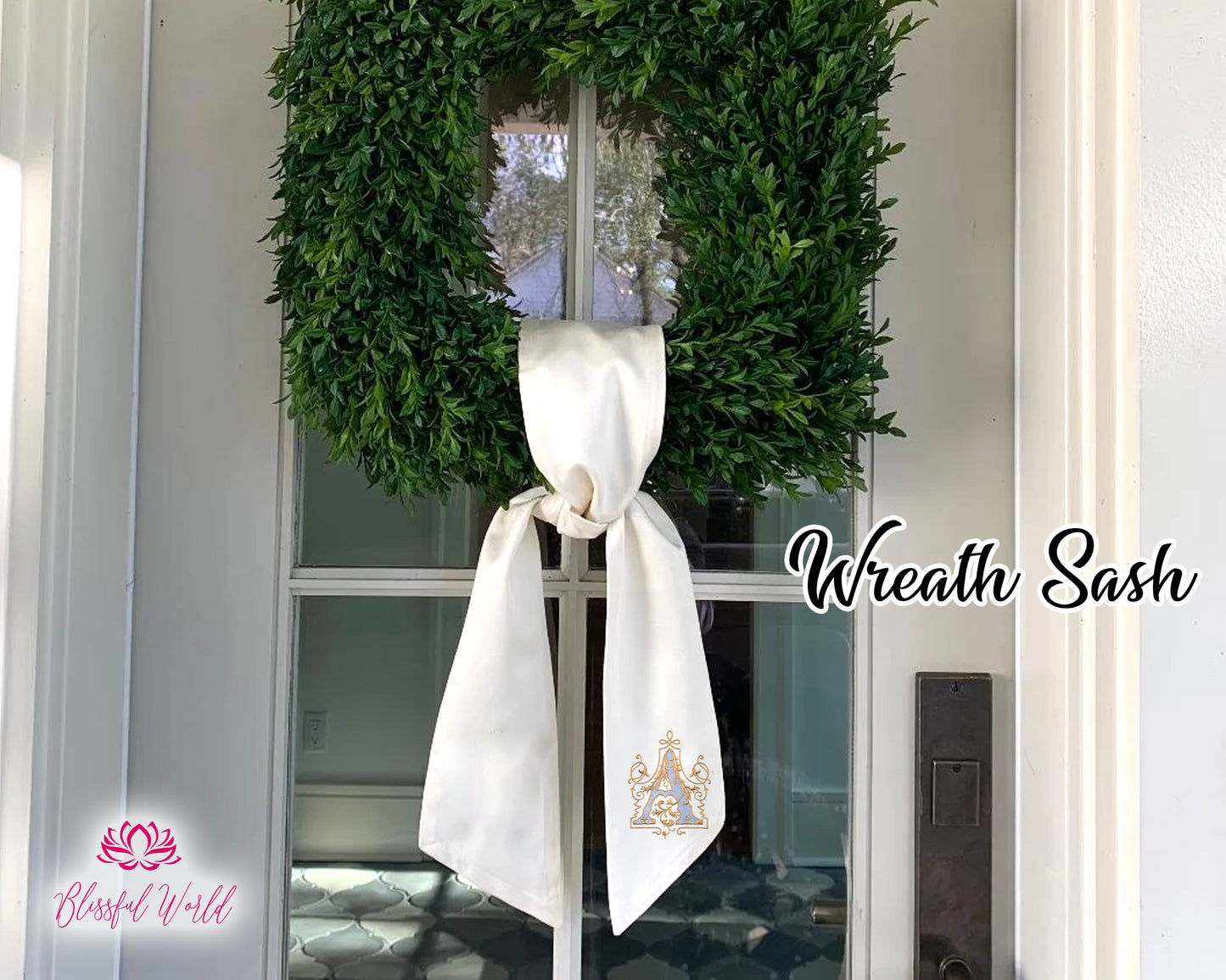 Sashes, Wreath Sash, Custom Text, Personalized Sash, Door Hanging, Christmas Sash, Xmas Wreath, Monogram Wreath, Easter Wreath, Plain Wreath