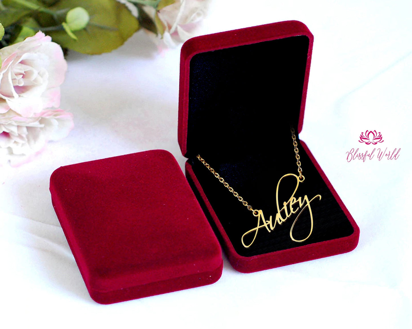 Custom Name Necklace with Box Chain in Gold, Silver, Rose Gold • Baby Name Necklace • Personalized Gift • Mothers Day Gift