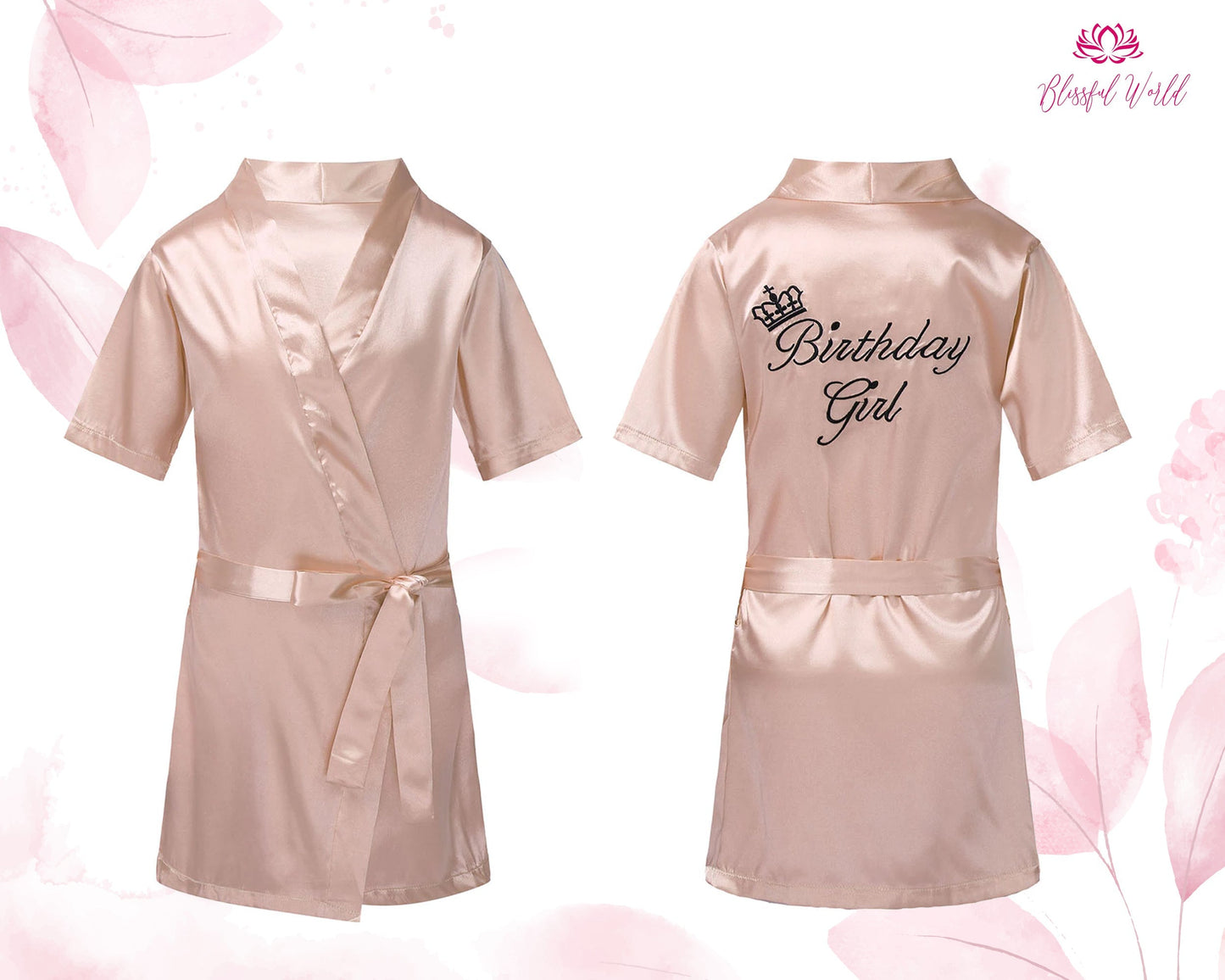 Custom Kids Robes Flower Girl Robes Satin Robes Personalized Robes Bridal Robes Customized Kimono Robes Gift For Her Wedding Gift