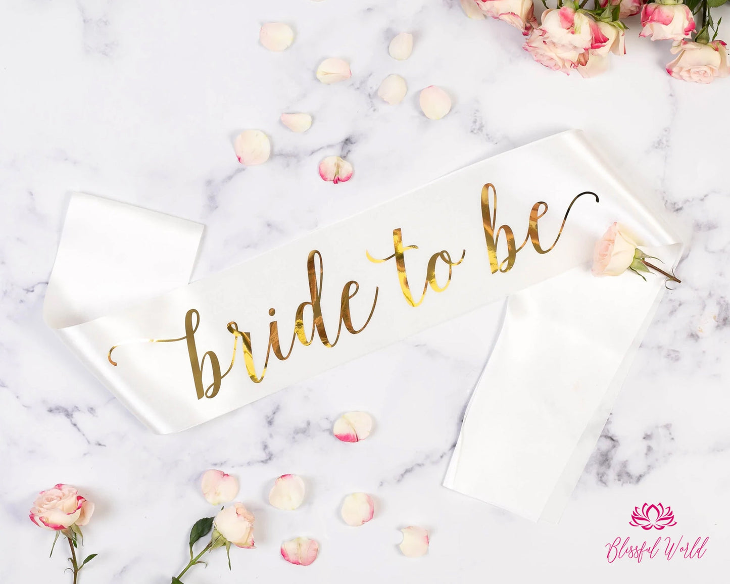 Bridal Shower Decorations | Bachelorette Party Sash | Sash for Bride - Gold Foil | Bride To Be | Bachelorette Favors | Engagement Party Gift