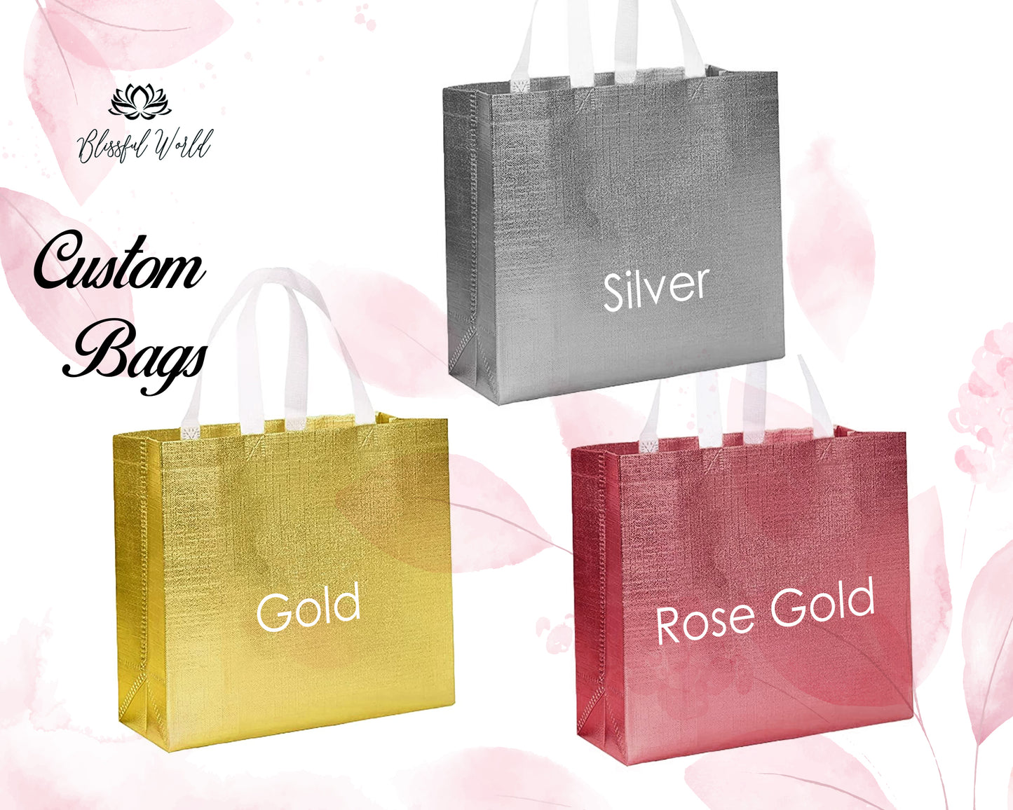 Custom Metallic Large Tote Bags! Personalized Tote Bag, Gift, Teacher, Mom, Beach, Shopping, Diaper Bag, Wedding Tote Bag, Personalized Bags, Bridesmaid Proposal, Bags