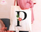 Initial Tote Customized Shoulder Bag Personalized Tote Bag Bridesmaid Tote Bag Initial Bachelorette Party Bag Bridesmaid Tote Bag Bridesmaid Gift Alphabet Tote Bags