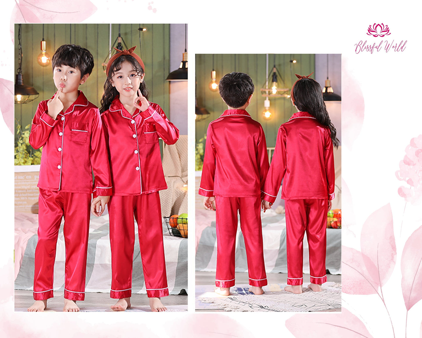 Organic Linen 2PC Kid’s Sleepwear Pajama Set / Family Look Personalized Women Men Kids Pajamas Set pyjama kids pjs satin shirt