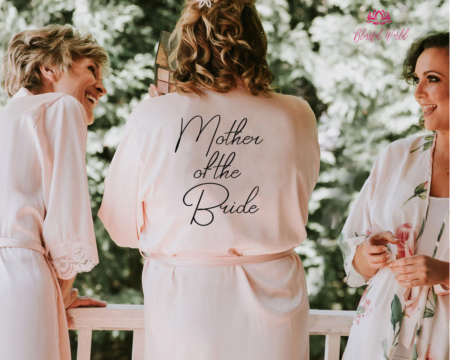 Personalized Bridesmaid robes, Wedding Dressing Gown, foliage floral Bridal robe, Robes, Satin Wedding Robe, grey bridal Robe, bridal robe, Robes