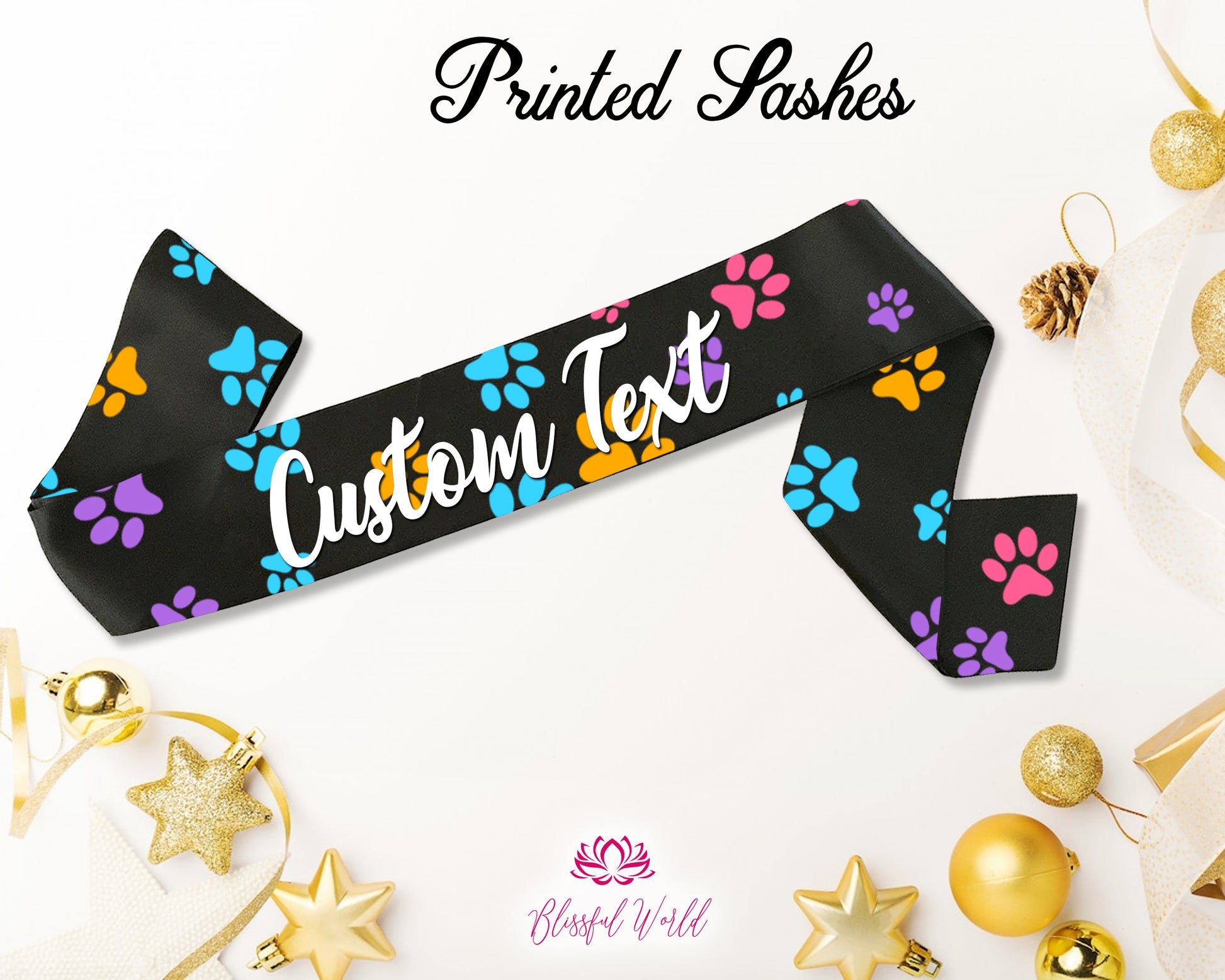 Paw-Theme-Sash-Animal-Print-Sash-Usa