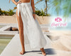 Two-Piece Set - Double Slit Maxi Skirt & Cotton Top Hippie Beach Cover Rave - Goddess Vibes Beach Festival Clothing
