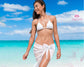 Bride White Cover Up  Bride Swimwear  Rose Gold Honeymoon Bathing Suit  Resort Wear • Bachelorette Weekend  Bride Sarong