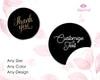 Black Label Cosmetic Template Label Skincare Custom Label Thank You Stickers 