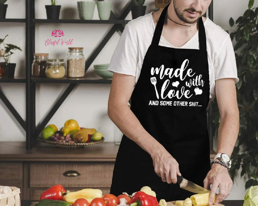 Personalized Logo Apron With Pockets Custom Text Logo Apron Custom Print Apron