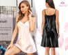 Satin Nightgown Backless Slip Dress Spaghetti Strap Silky Women's Sleepwear Breathable Short Pyjama Skirt Comfy Nightwear/Loungewear