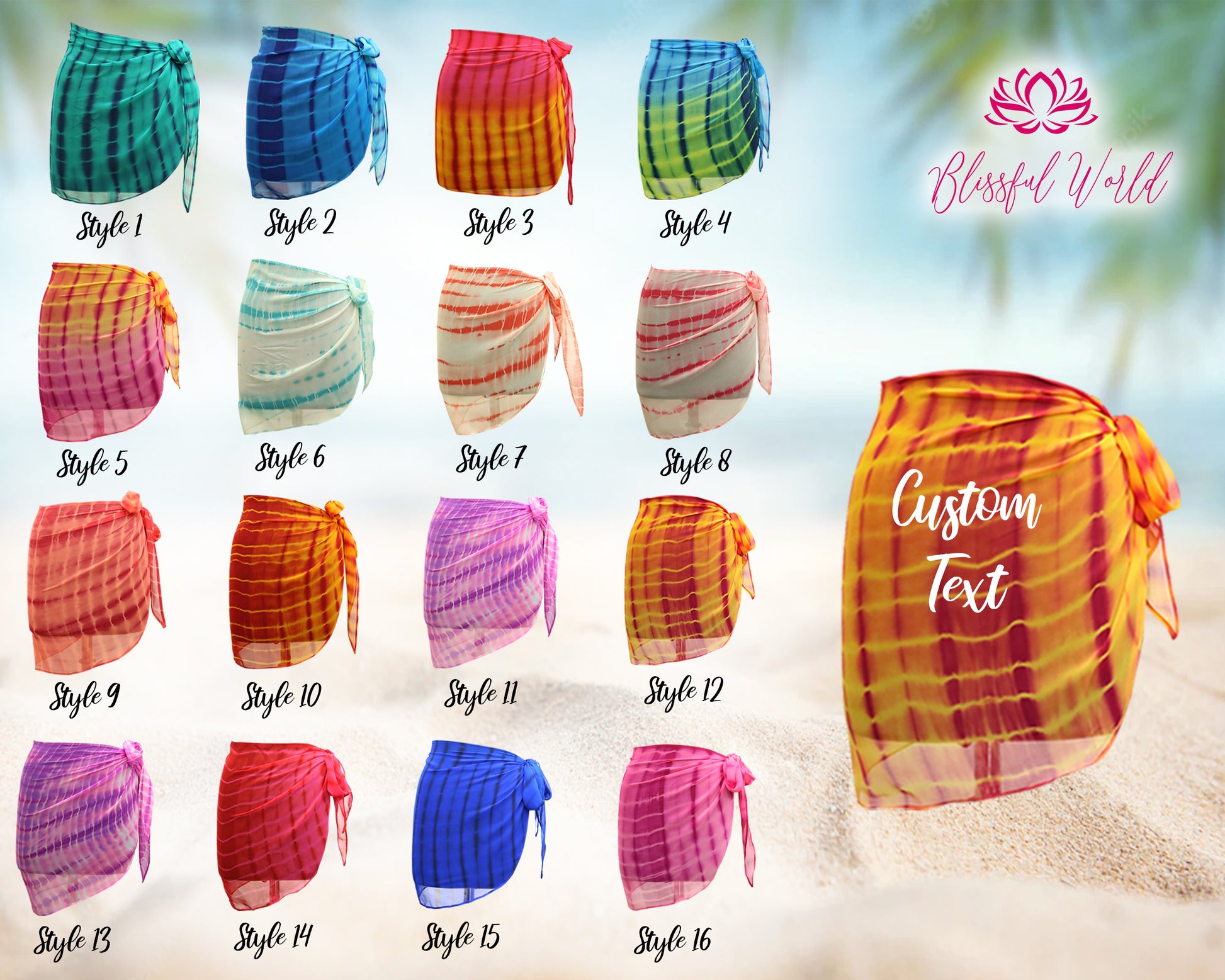 Colorful Sarongs for Bach view 