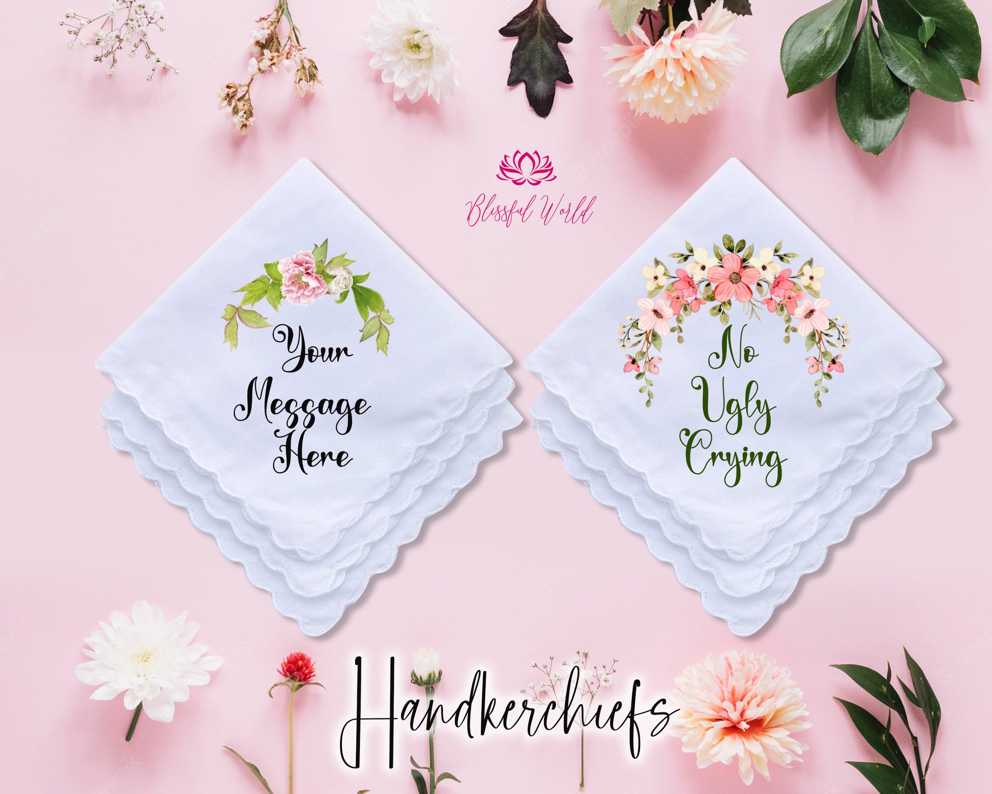 Wedding Handkerchief Custom Embroidered Handkerchief Personalized embroidered Handkerchief Wedding Gift Custom Women Floral Handkerchief