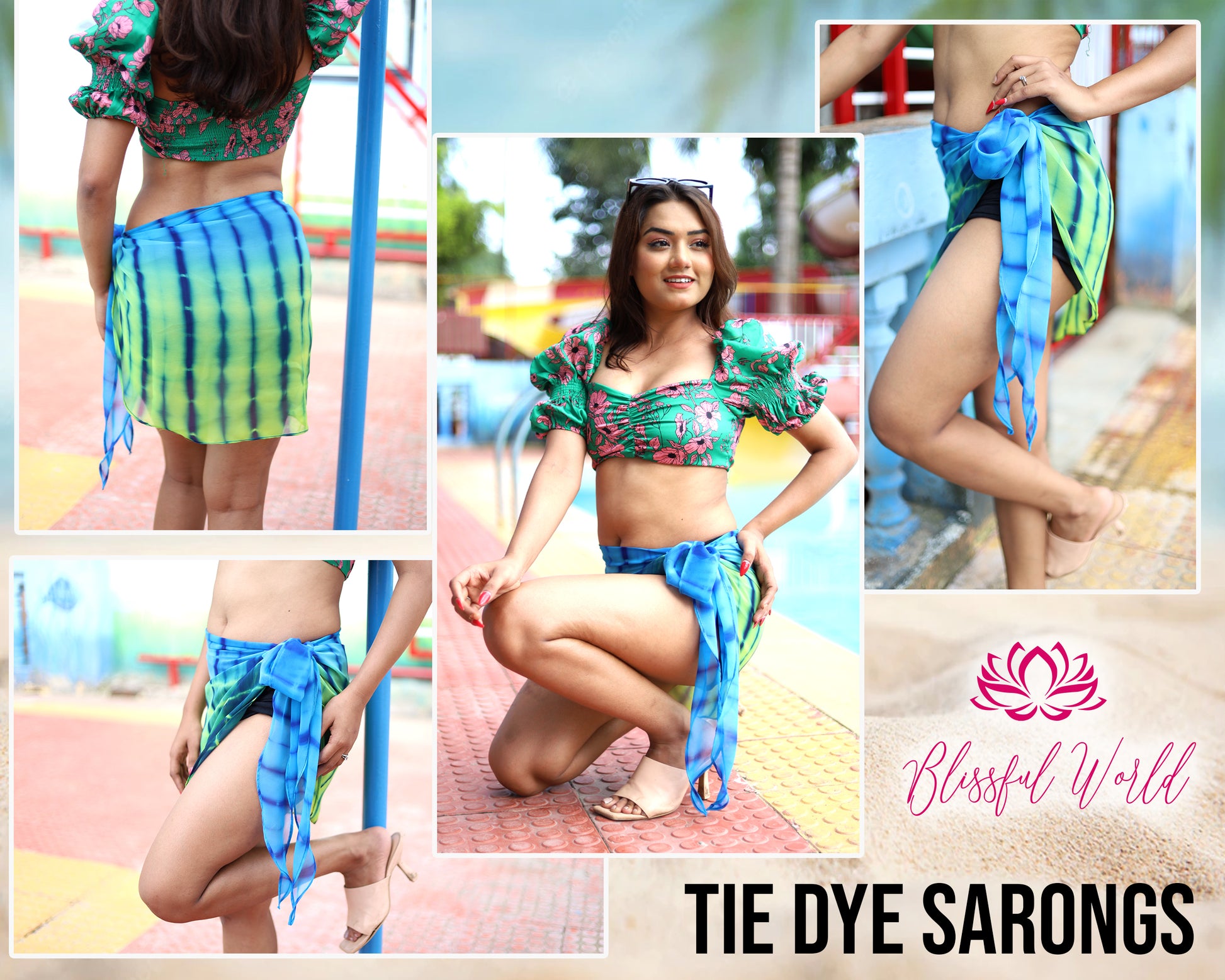 Sarong Beach Wraps from Bali - Tie Dye Design