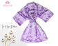 Soft purple tie-dye robe with custom text, perfect for comfort and style.