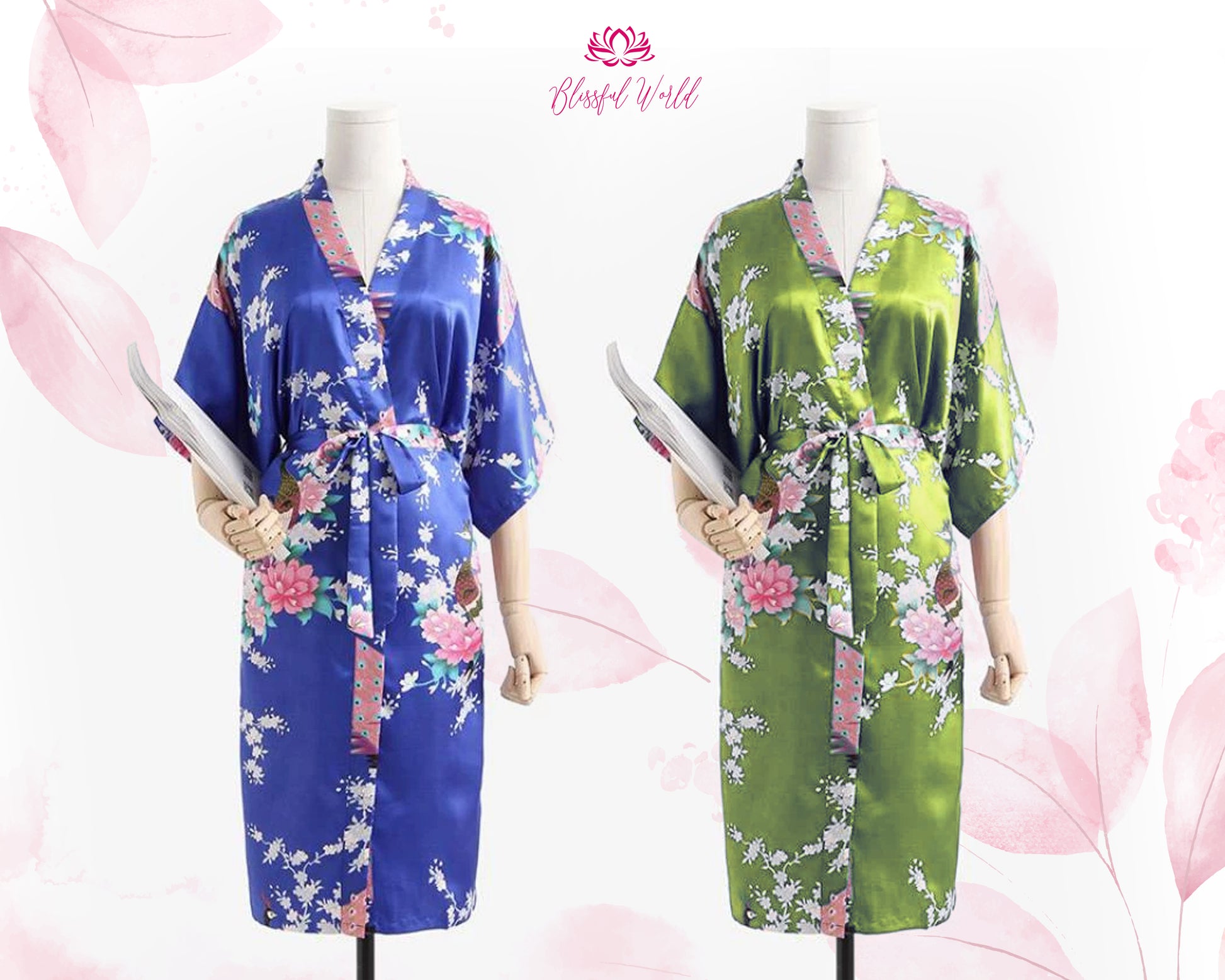 Floral Peacocks robes Bridesmaid Floral Usa