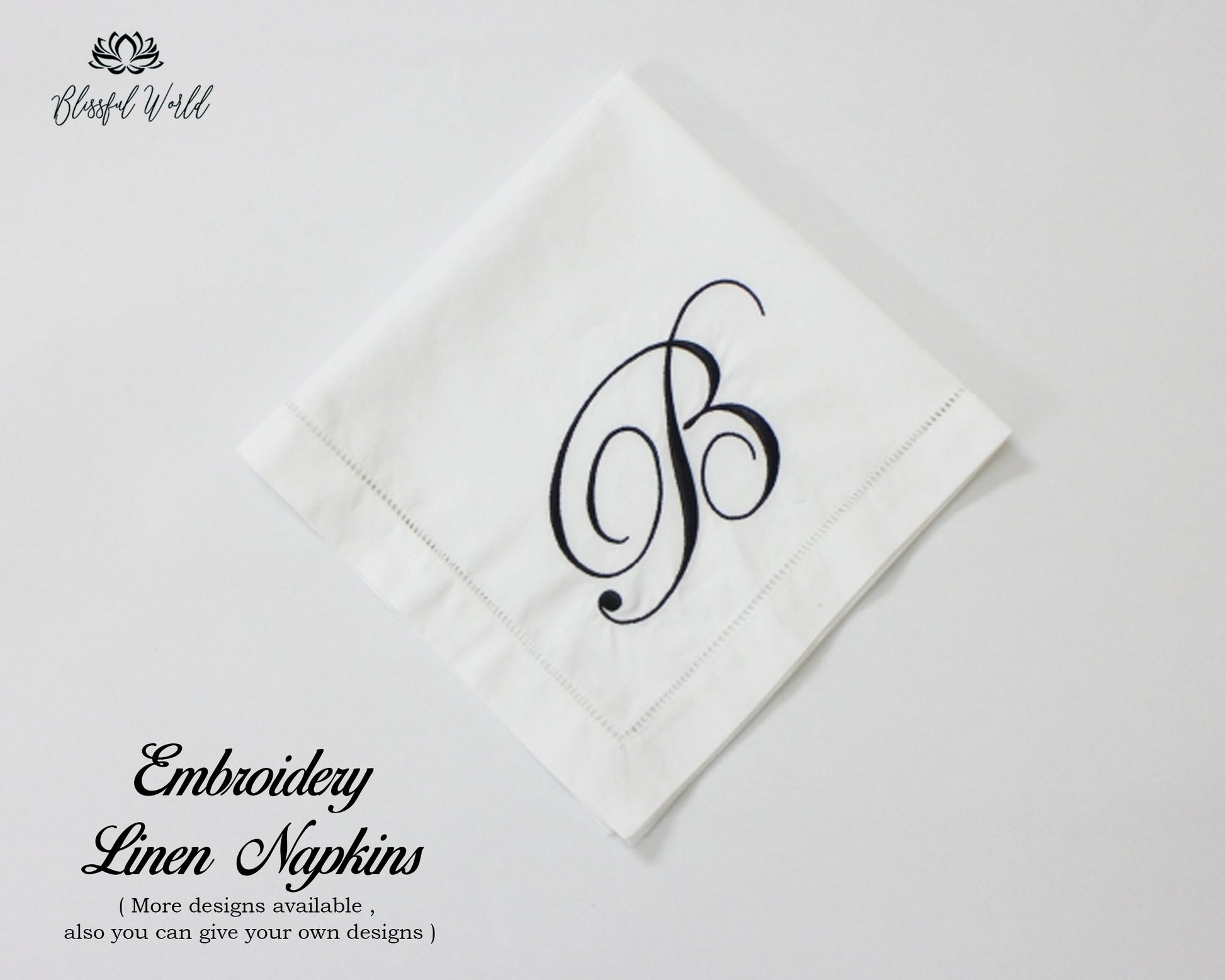  Embroidered Cloth Dinner Napkins embroidered napkins birthday napkin  table decoration 