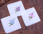 Embroidered Handkerchiefs Personalized Linen Embroidered Hankie Bridesmaid Floral Wedding Gifts 
