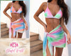 Custom Beach Sarong Wrap with Face Knotted Swimwear Cover up Tropical Flamingos Short Wrap