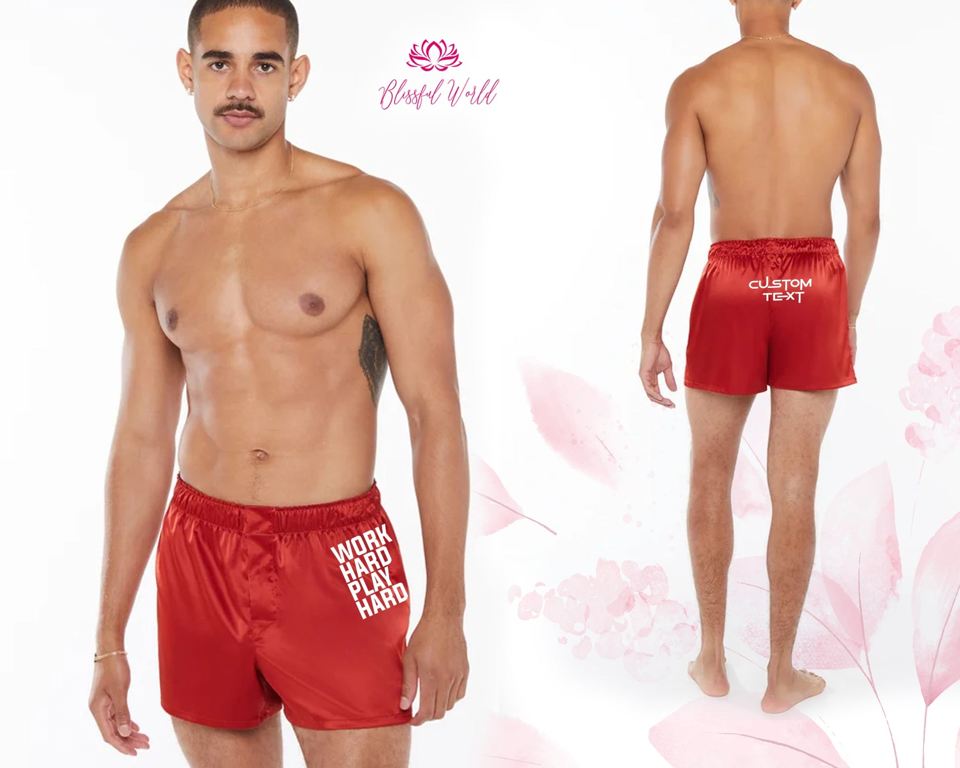 Custom order Silk Satin shorts for Dad, Gifts for Daddy men shorts for Dad and Custom embroidery shorts for Dad and Custom gift for Him