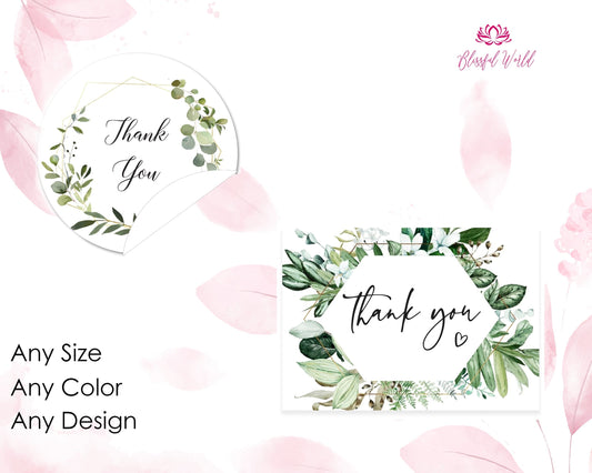 Custom Roll Stickers Custom Labels Thank You Stickers Baby Shower Wedding Logos 