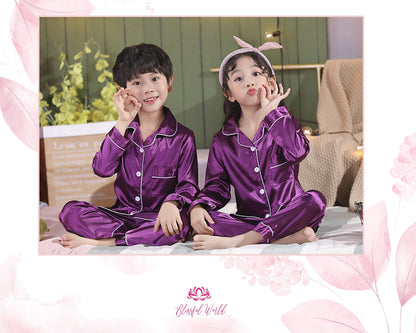 Customized-satin-kids-pjs-Usa