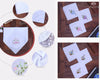 Hand Embroidered Linen Handkerchief Floral Butterfly Wedding Handkerchief Personalized White Cotton Hankies 