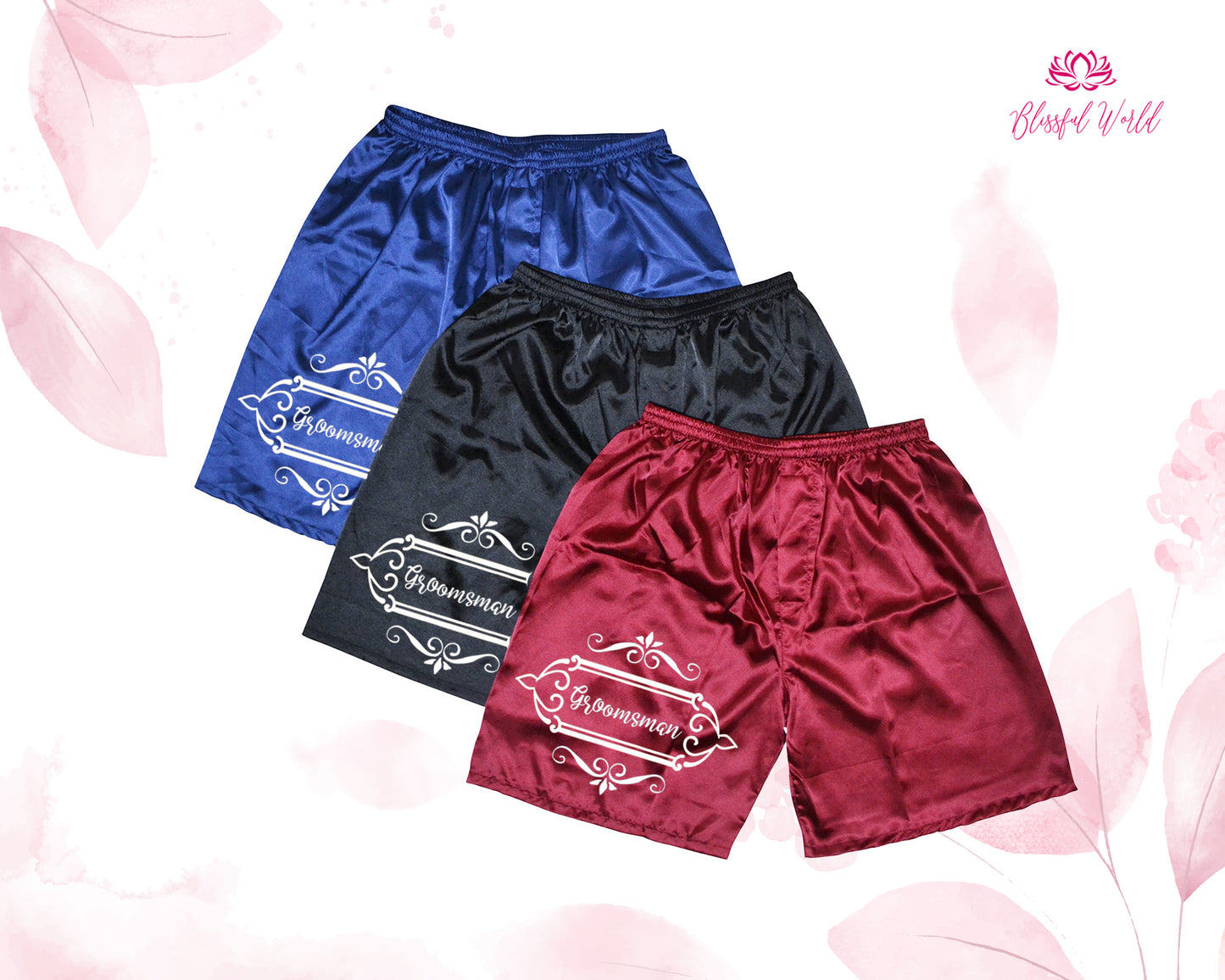 Personalized Satin Boxer Short, Grooms underwear, Groomsmen gifts, Valentines Day gift for him, Anniversary gift for husband
