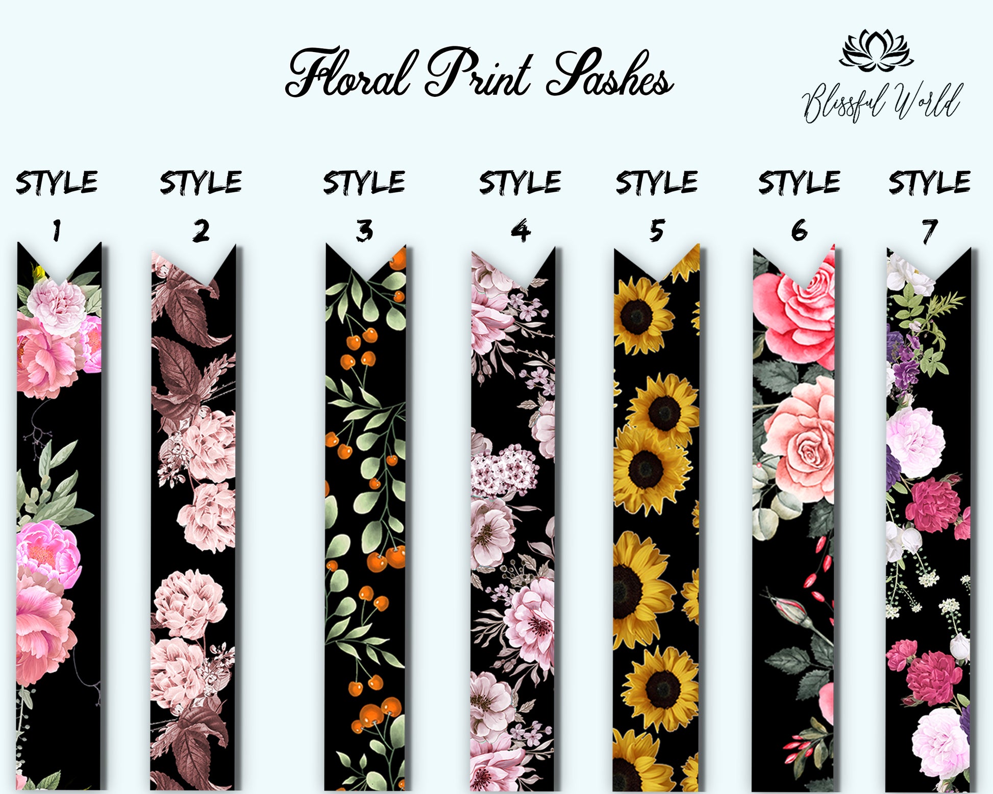 Floral-Print-Sash-Selection-Usa