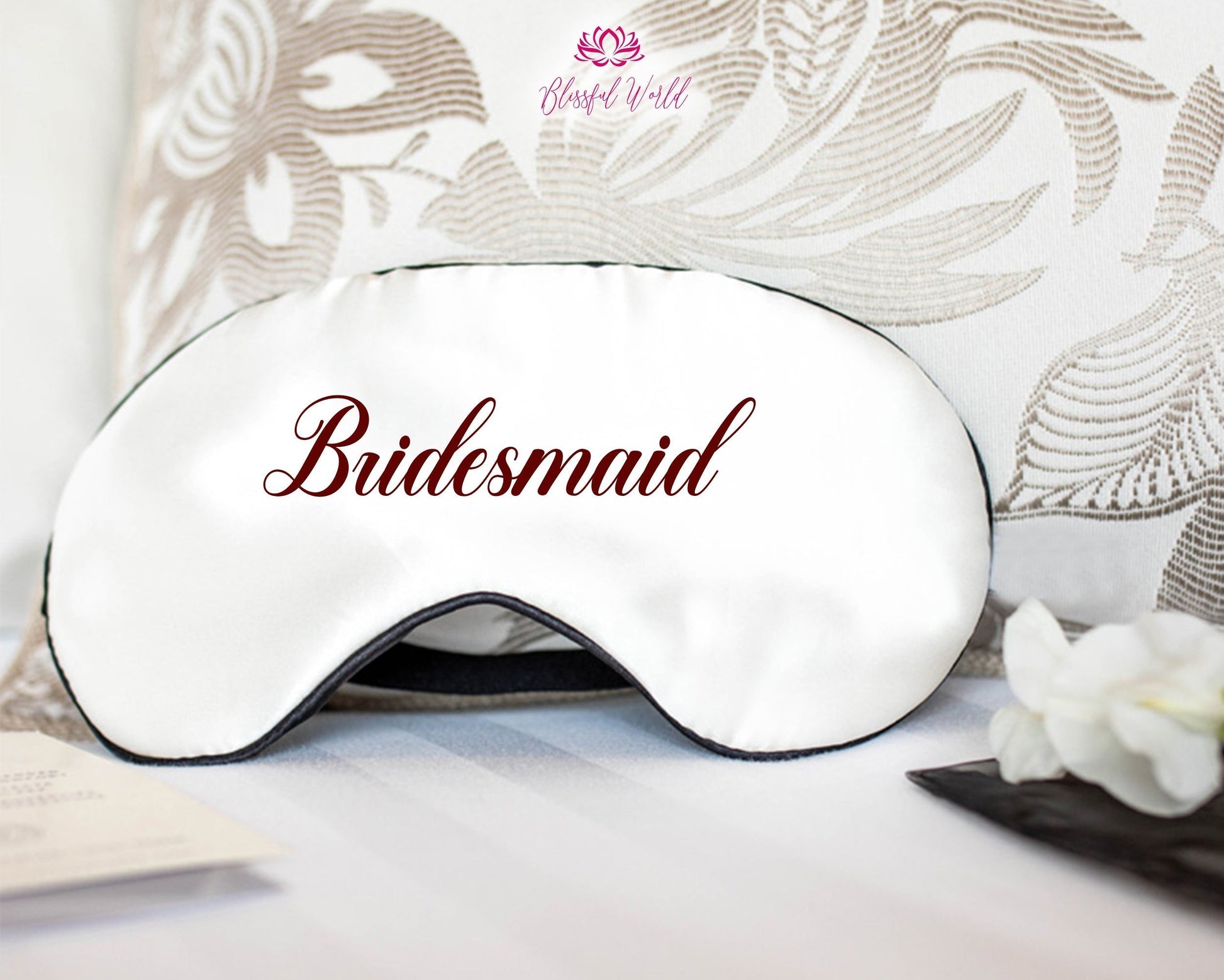 Personalized Eye Mask, Bridesmaid Gift, Bridal Party Gift, Sleep Mask, Personalized Wedding Favor, Silky Satin Mask, Bachelorette Party