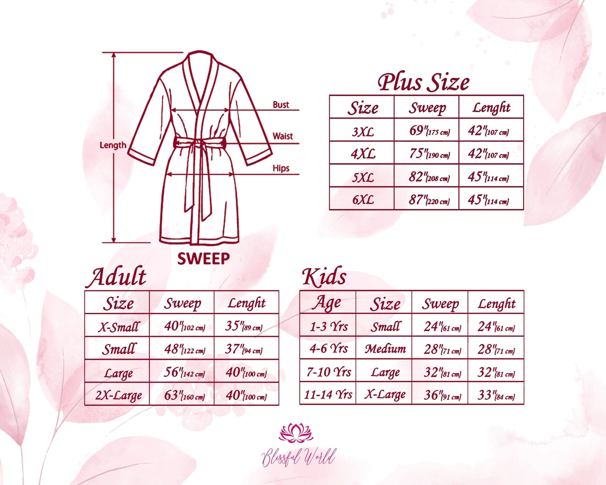 plus-size-robe-size-chart